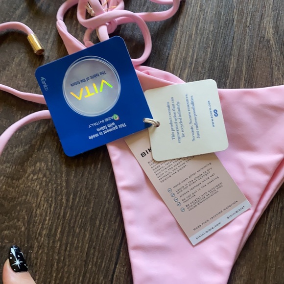 BELLA | SIDE TIE BIKINI BOTTOMS | PINK - Picture 4 of 4